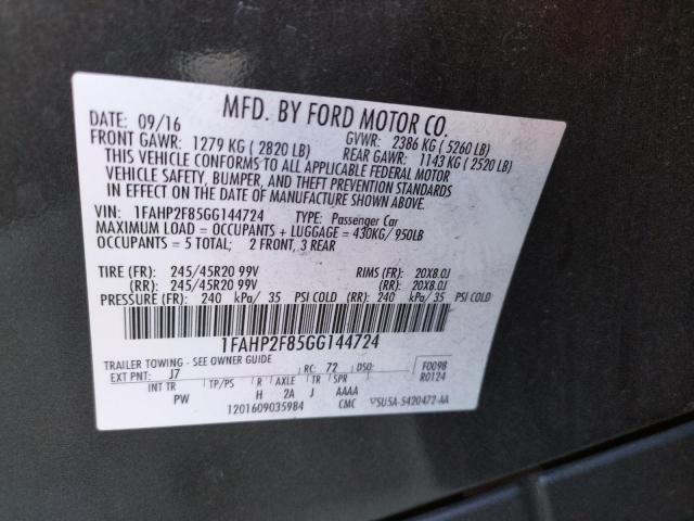 Photo 10 from auction – 2016 FORD TAURUS LIM with VIN 1FAHP2F85GG144724