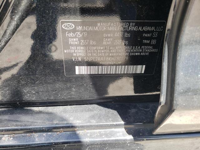 Photo 10 from auction – 2019 HYUNDAI SONATA SE with VIN 5NPE24AF8KH780779
