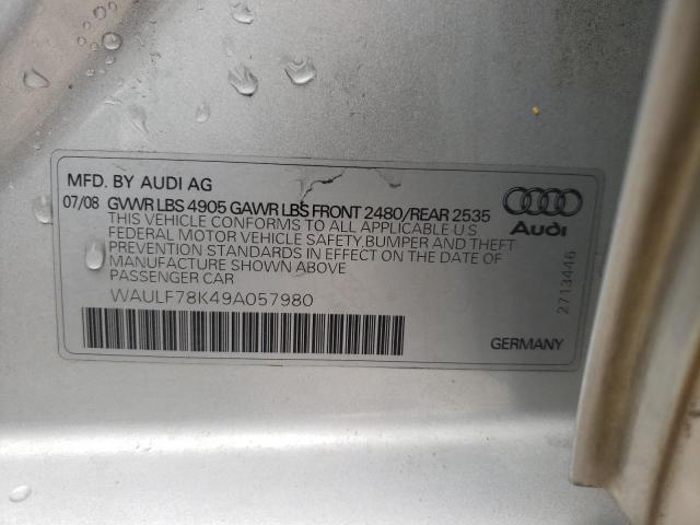 Photo 10 from auction – 2009 AUDI A4 2.0T QU with VIN WAULF78K49A057980