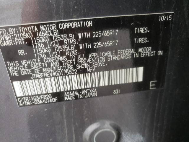 Photo 10 from auction – 2016 TOYOTA RAV4 LE with VIN JTMBFREV4GD175502