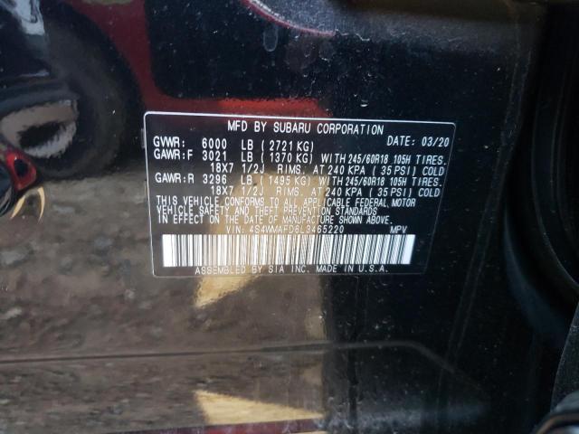 Photo 10 from auction – 2020 SUBARU ASCENT PRE with VIN 4S4WMAFD6L3465220