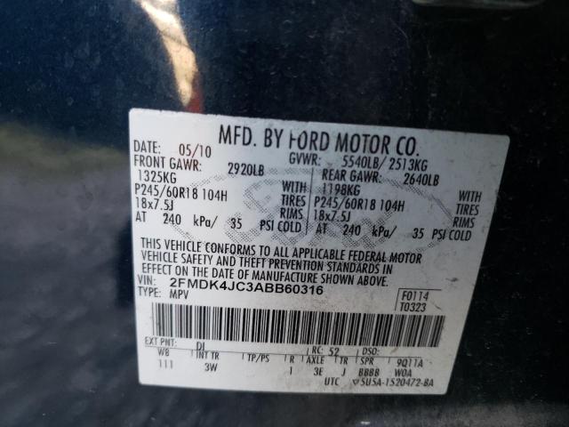 Photo 10 from auction – 2010 FORD EDGE SEL with VIN 2FMDK4JC3ABB60316