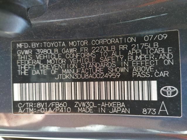 Photo 10 from auction – 2010 TOYOTA PRIUS with VIN JTDKN3DU8A0024959