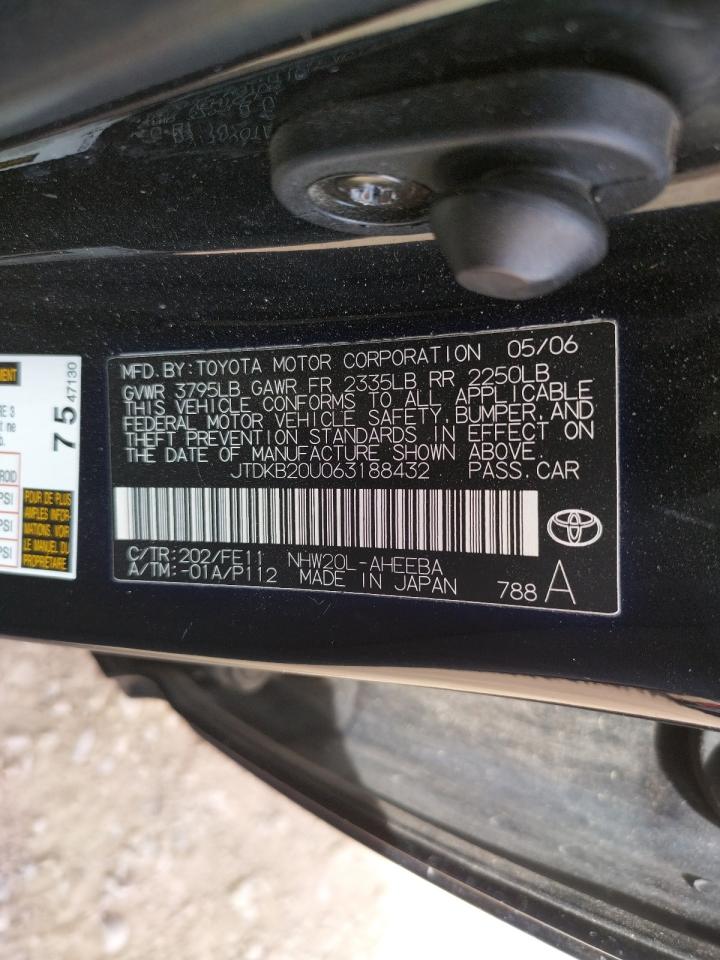 Photo 10 from auction – 2006 TOYOTA PRIUS with VIN JTDKB20U063188432