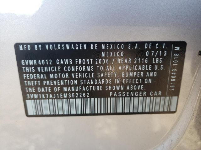 Photo 10 from auction – 2014 VOLKSWAGEN JETTA BASE with VIN 3VW1K7AJ1EM352262