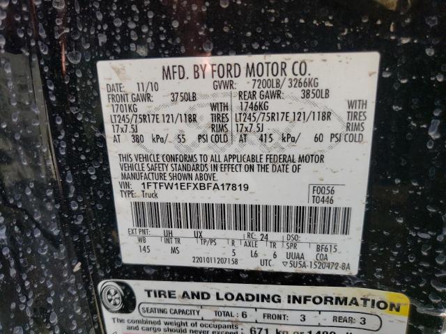 Photo 10 from auction – 2011 FORD F150 SUPER with VIN 1FTFW1EFXBFA17819