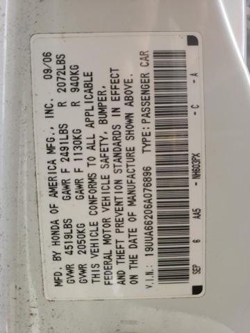 Photo 10 from auction – 2006 ACURA 3.2TL with VIN 19UUA66206A076896
