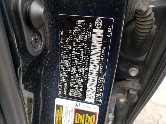 Photo 10 from auction – 2015 TOYOTA CAMRY LE with VIN 4T4BF1FK0FR466357