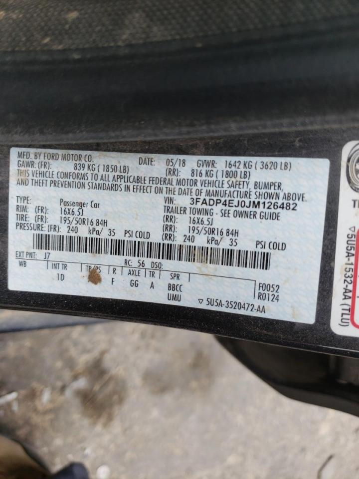 Photo 10 from auction – 2018 FORD FIESTA SE with VIN 3FADP4EJ0JM126482