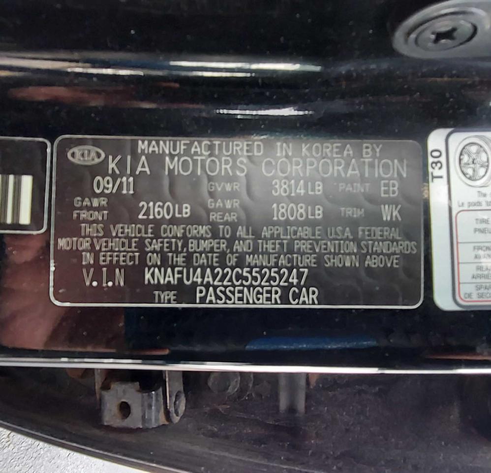 Photo 10 from auction – 2012 KIA FORTE EX with VIN KNAFU4A22C5525247