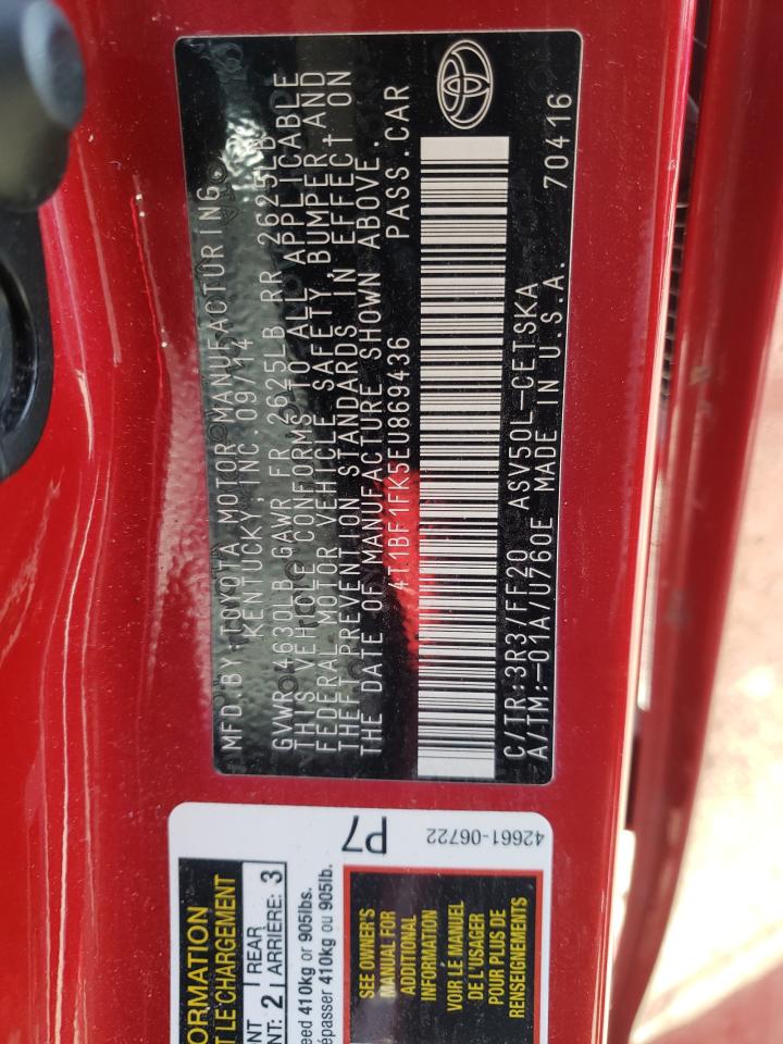 Photo 18 from auction – 2014 TOYOTA CAMRY L with VIN 4T1BF1FK5EU869436