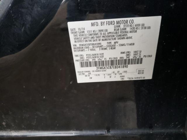 Photo 10 from auction – 2014 FORD FLEX SEL with VIN 2FMGK5C87EBD41890