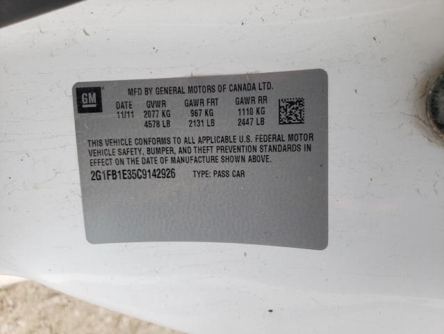 Photo 10 from auction – 2012 CHEVROLET CAMARO LT with VIN 2G1FB1E35C9142926