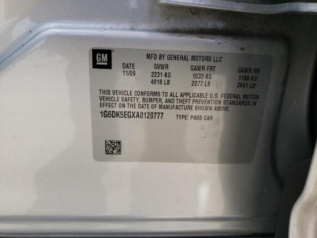 Photo 10 from auction – 2010 CADILLAC CTS PERFOR with VIN 1G6DK5EGXA0120777