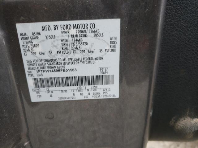 Photo 10 from auction – 2006 FORD F150 SUPER with VIN 1FTPW14596FB51563