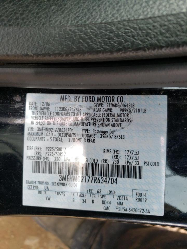Photo 10 from auction – 2007 MERCURY MILAN PREM with VIN 3MEHM02177R634704