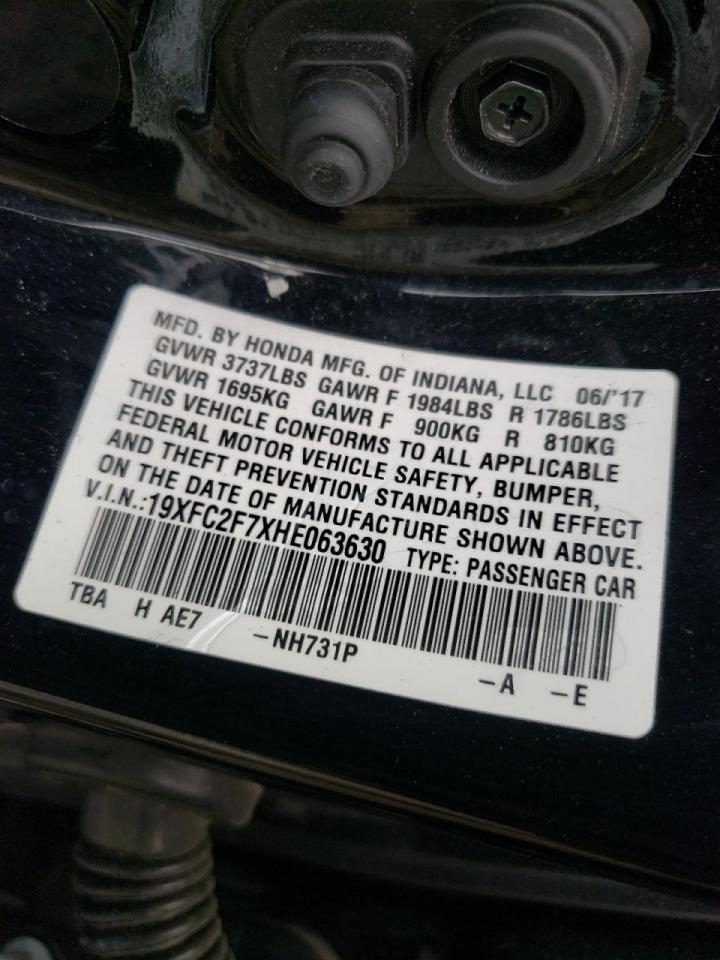 Photo 10 from auction – 2017 HONDA CIVIC EX with VIN 19XFC2F7XHE063630