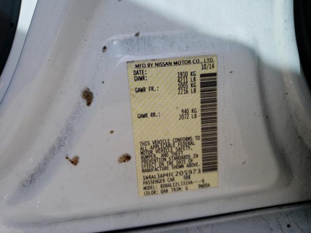 Photo 10 from auction – 2015 NISSAN ALTIMA 2.5 with VIN 1N4AL3AP4FC205973