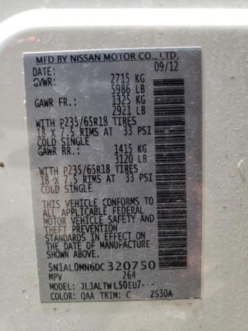Photo 10 from auction – 2013 INFINITI JX35 with VIN 5N1AL0MN6DC320750