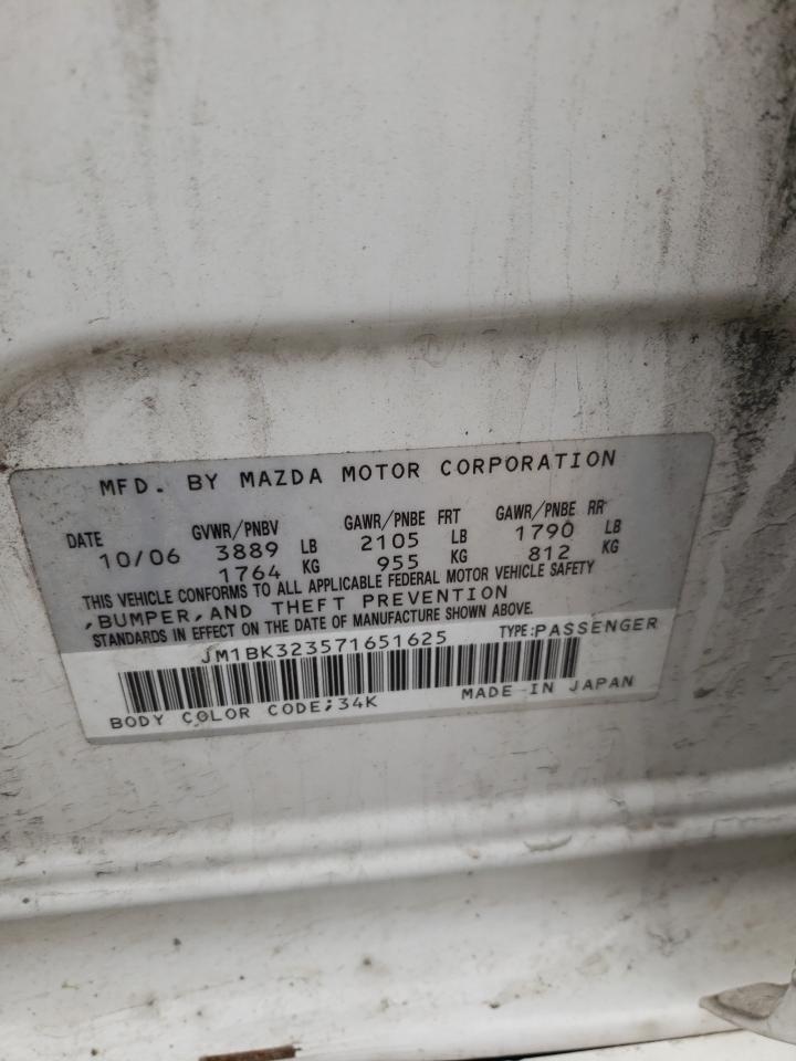 Photo 10 from auction – 2007 MAZDA 3 S with VIN JM1BK323571651625