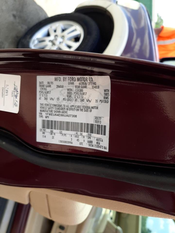 Photo 10 from auction – 2006 FORD EXPLORER E with VIN 1FMEU64E66UA07308