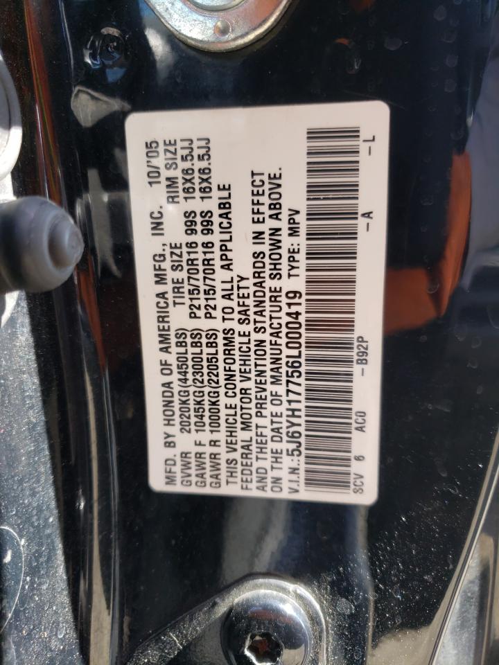Photo 10 from auction – 2006 HONDA ELEMENT EX with VIN 5J6YH17756L000419