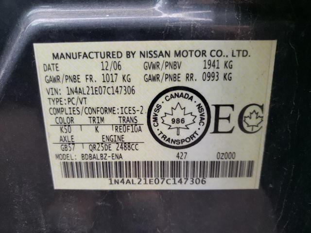 Photo 10 from auction – 2007 NISSAN ALTIMA 2.5 with VIN 1N4AL21E07C147306