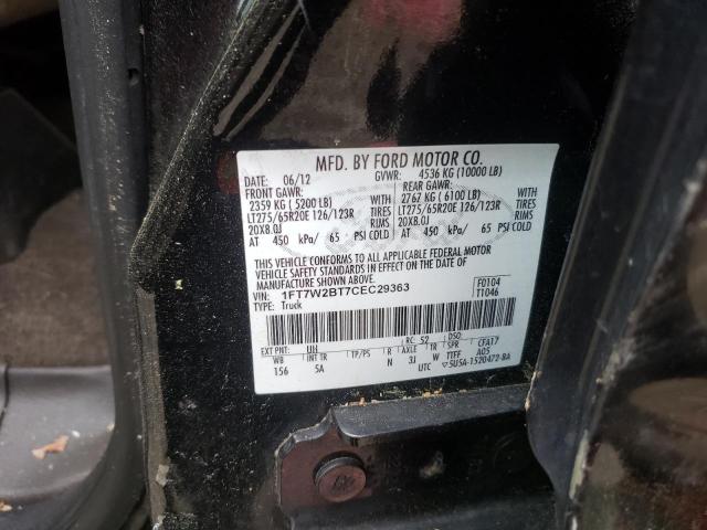 Photo 10 from auction – 2012 FORD F250 SUPER with VIN 1FT7W2BT7CEC29363