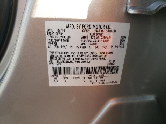 Photo 10 from auction – 2015 LINCOLN MKX with VIN 2LMDJ6JK7FBL20523