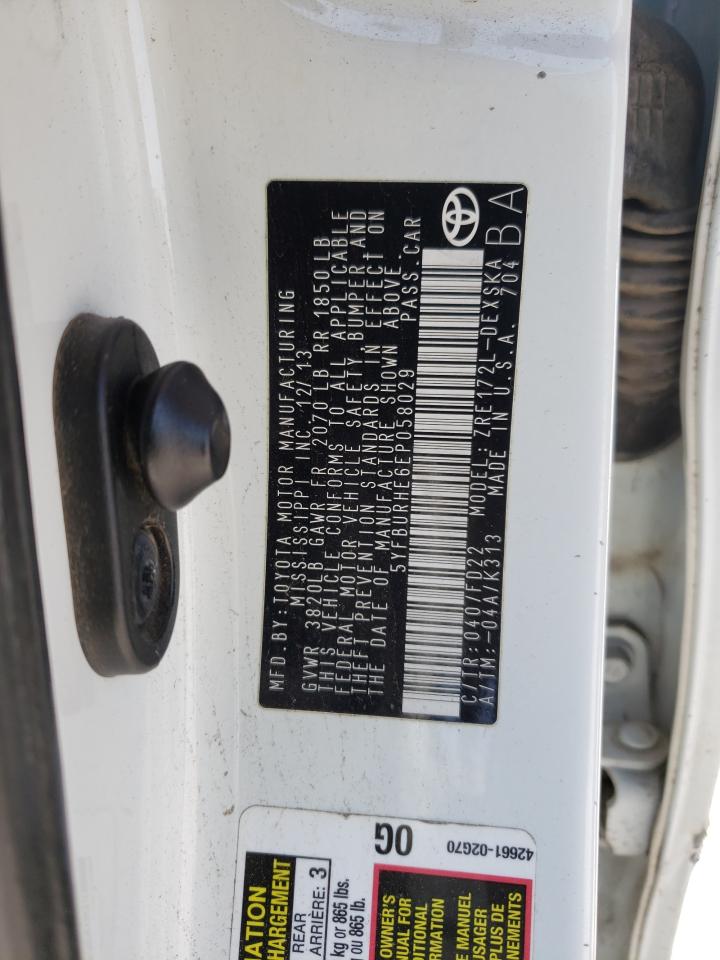 Photo 10 from auction – 2014 TOYOTA COROLLA L with VIN 5YFBURHE6EP058029