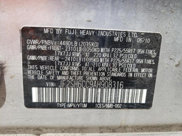 Photo 10 from auction – 2010 SUBARU FORESTER with VIN JF2SH6CC9AH908316