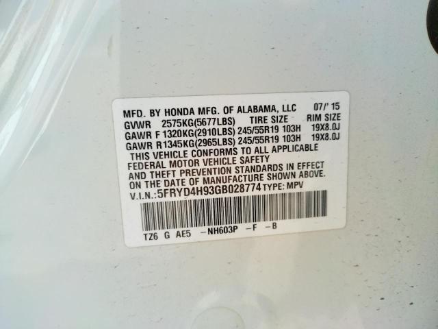 Photo 10 from auction – 2016 ACURA MDX ADVANC with VIN 5FRYD4H93GB028774