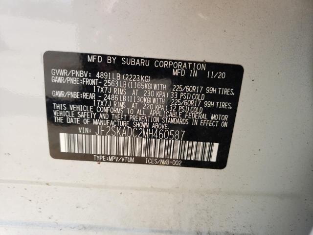 Photo 10 from auction – 2021 SUBARU FORESTER with VIN JF2SKADC2MH460587