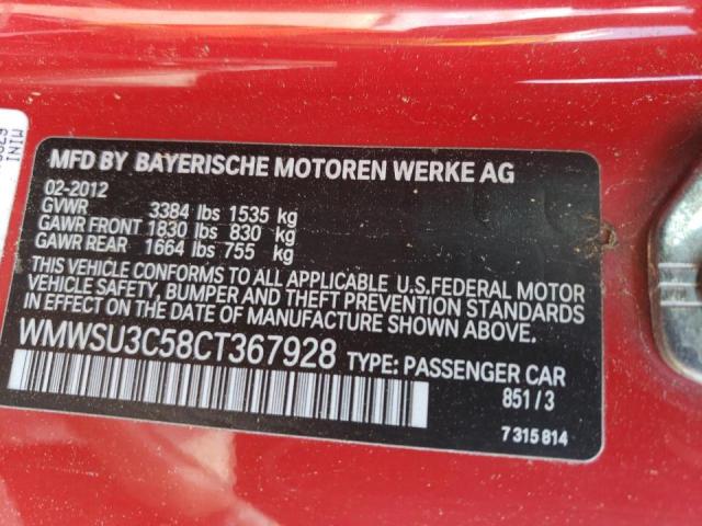 Photo 10 from auction – 2012 MINI COOPER with VIN WMWSU3C58CT367928