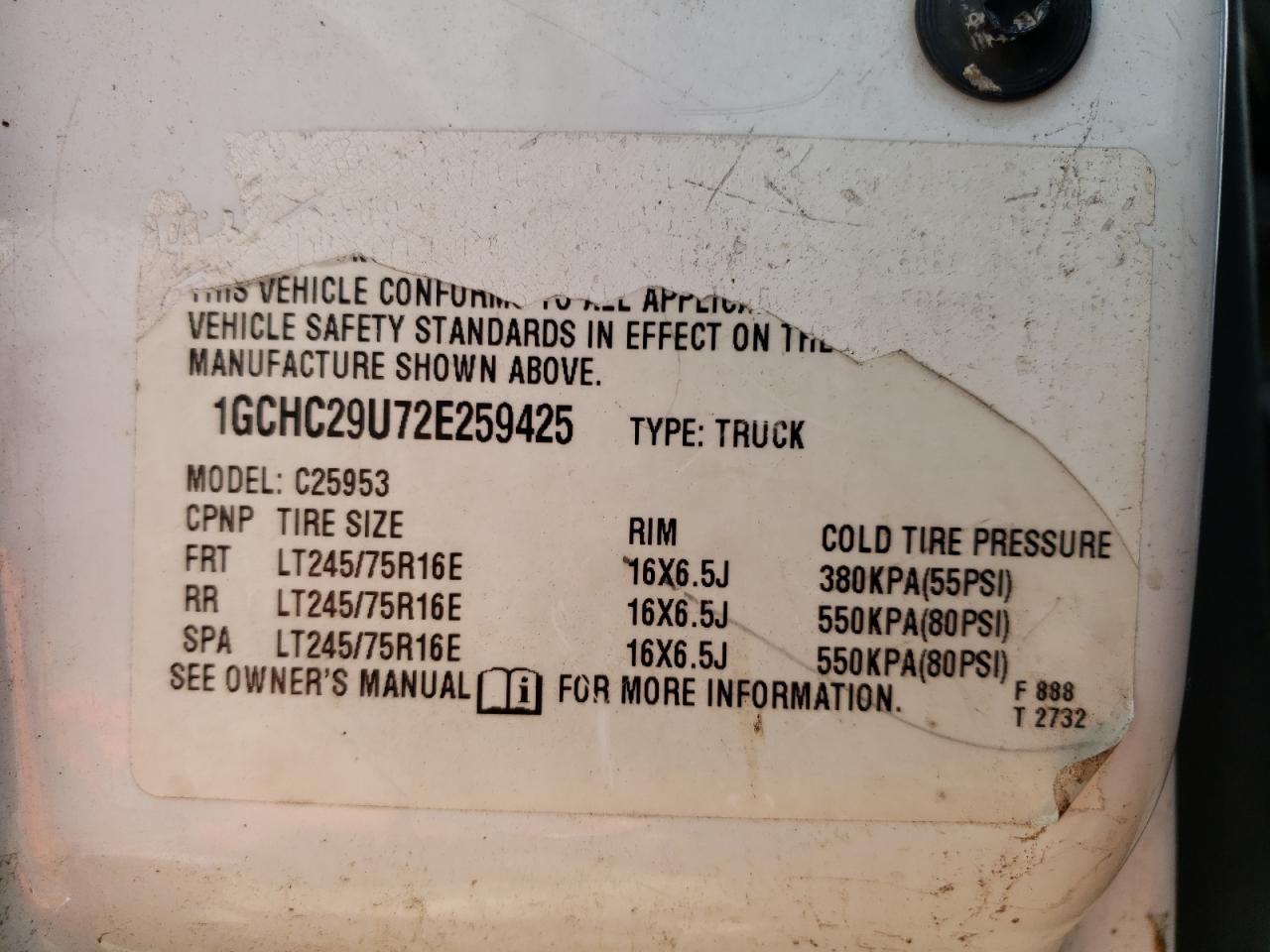 Photo 10 from auction – 2002 CHEVROLET SILVERADO with VIN 1GCHC29U72E259425