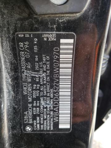 Photo 10 from auction – 1997 BMW 528 I AUTO with VIN WBADD6322VBW07970
