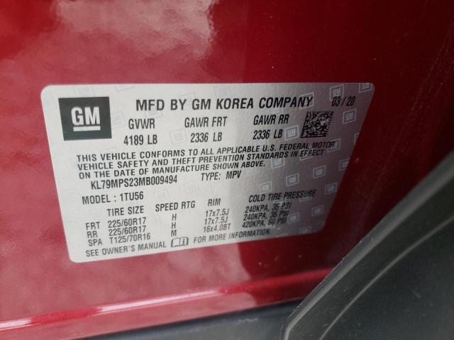 Photo 10 from auction – 2021 CHEVROLET TRAILBLAZE with VIN KL79MPS23MB009494