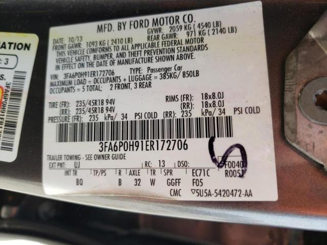 Photo 10 from auction – 2014 FORD FUSION SE with VIN 3FA6P0H91ER172706