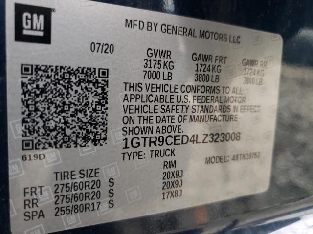 Photo 10 from auction – 2020 GMC SIERRA K15 with VIN 1GTR9CED4LZ323008