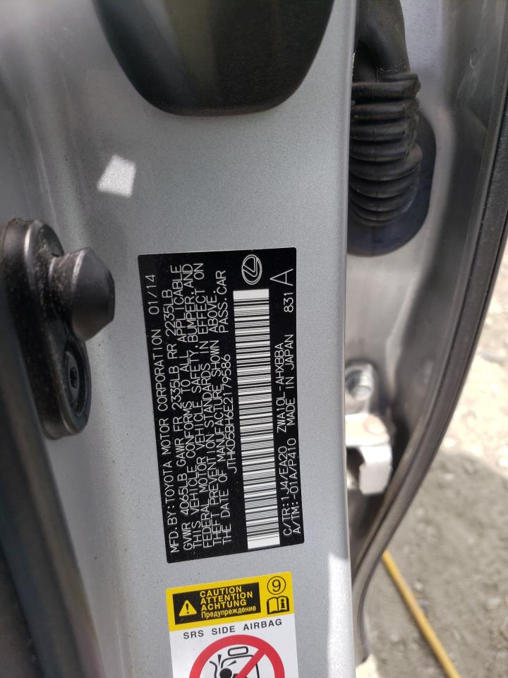Photo 10 from auction – 2014 LEXUS CT 200 with VIN JTHKD5BH6E2179586