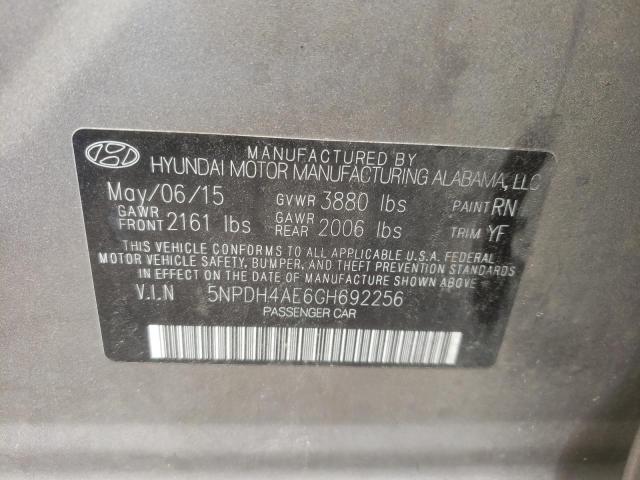 Photo 10 from auction – 2016 HYUNDAI ELANTRA SE with VIN 5NPDH4AE6GH692256