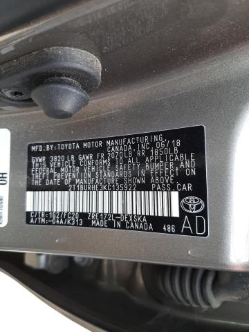 Photo 10 from auction – 2019 TOYOTA COROLLA L with VIN 2T1BURHE3KC135922