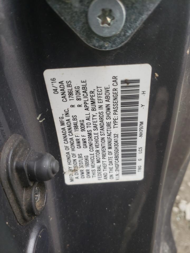 Photo 10 from auction – 2016 HONDA CIVIC LX with VIN 2HGFC4B05GH304132