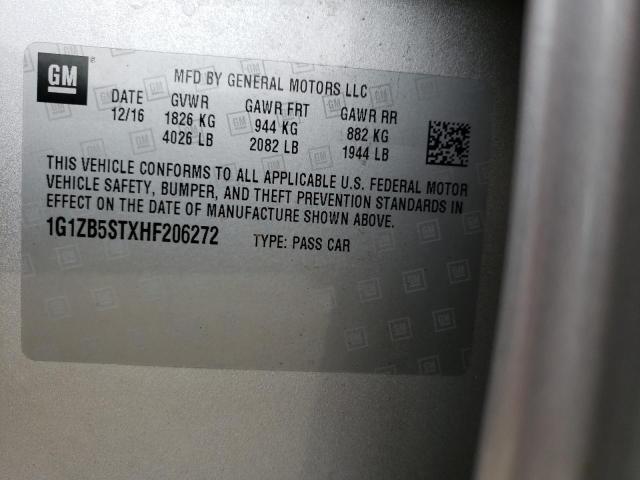 Photo 10 from auction – 2017 CHEVROLET MALIBU LS with VIN 1G1ZB5STXHF206272