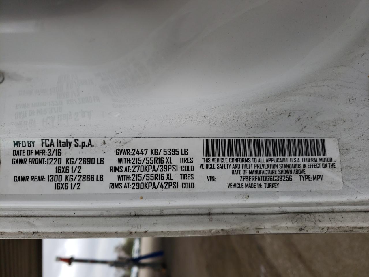 Photo 10 from auction – 2016 RAM PROMASTER with VIN ZFBERFAT0G6C38256