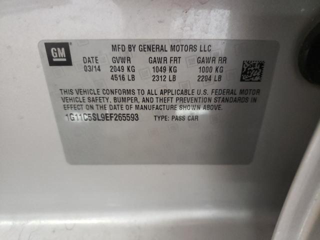 Photo 10 from auction – 2014 CHEVROLET MALIBU 1LT with VIN 1G11C5SL9EF265593