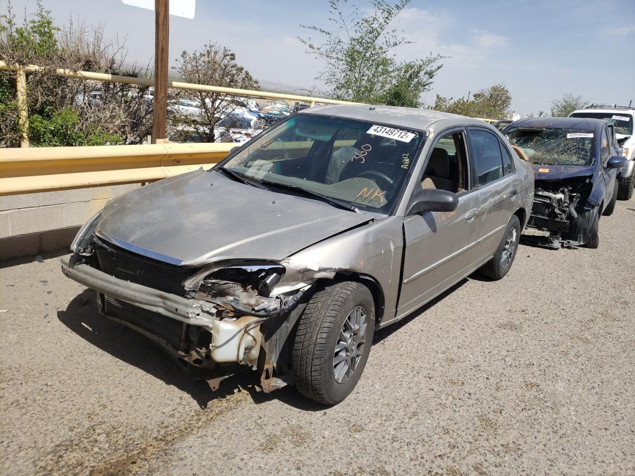 Photo 2 from auction – 2003 HONDA CIVIC EX with VIN 2HGES15623H567024