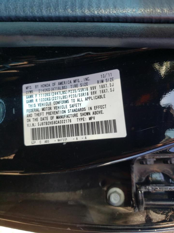 Photo 10 from auction – 2012 ACURA RDX TECHNO with VIN 5J8TB2H58CA002176