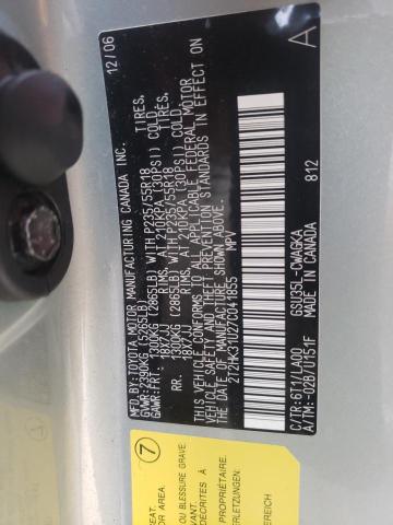 Photo 10 from auction – 2007 LEXUS RX 350 with VIN 2T2HK31U27C041855