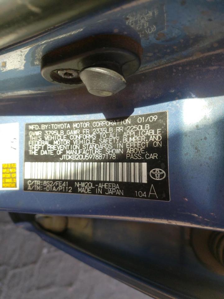 Photo 10 from auction – 2009 TOYOTA PRIUS with VIN JTDKB20U597887178